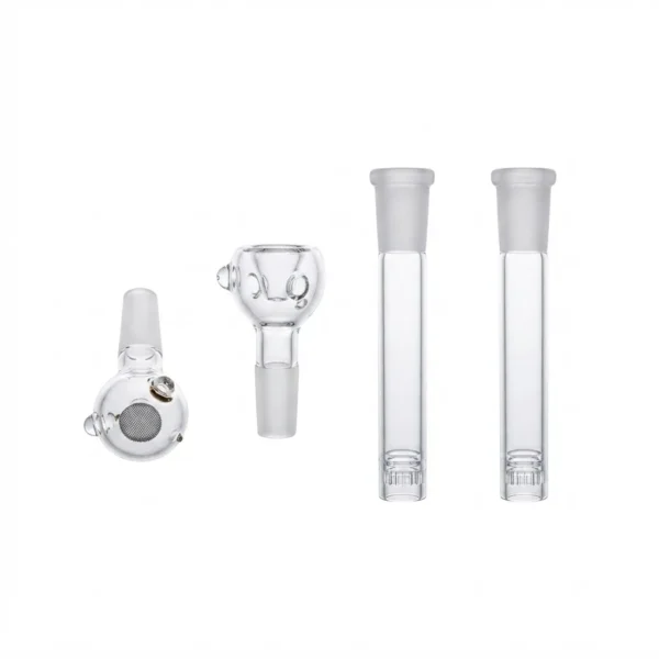 Glass Bowl Downstem 2-Set With Screen Bowl & Ash Catcher Adapter - Bongsbong