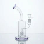 Purple Accent Matrix Perc Bent Neck Mini Glass Rig - Bongsbong