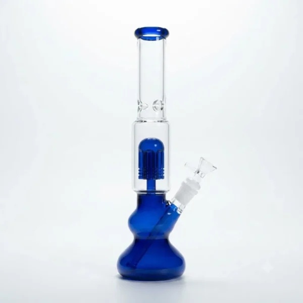 Dual Color Tree Perc Bubble Base Glass Water Pipe - Bongsbong